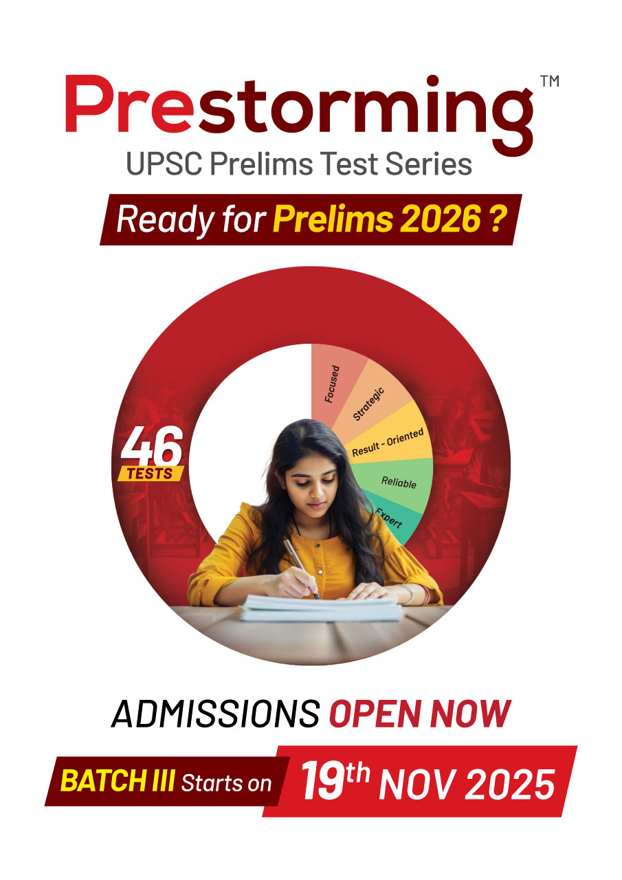 UPSC Prelims Test Series 2026 | Prestorming Test UPSC Prelims Test Series 2026 | Prestorming Test